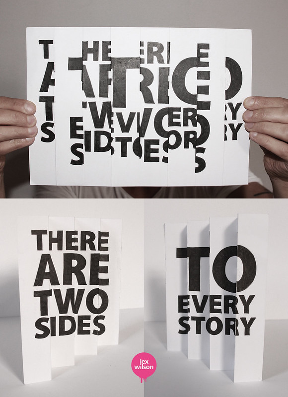 Anamorphic illustration: Two sides to every story