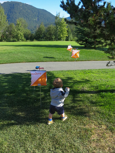 MJ's first orienteering course with flags (and SI)