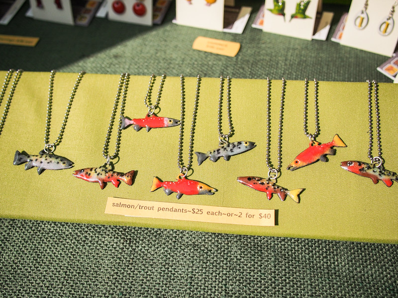 enameled fish pendants