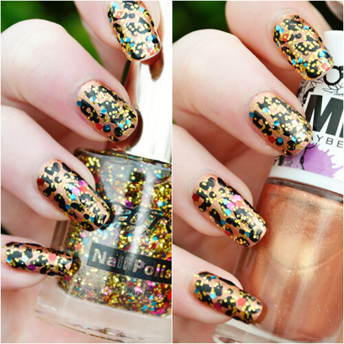NOTD - Glitter Leopard Print Nails  Makeup Savvy - makeup and beauty blog