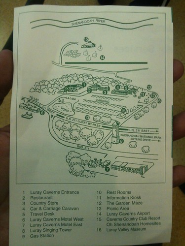 Luray Caverns Brochure Map