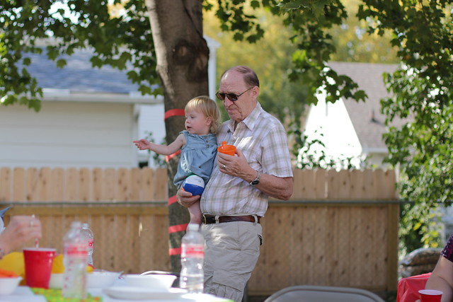 Lucy's Second Birthday Party - with Grandpa