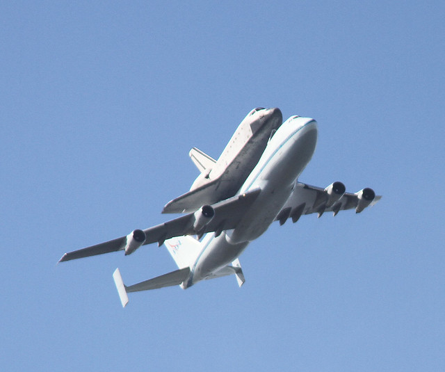 Space Shuttle Endeavour Flies Over Alameda, California