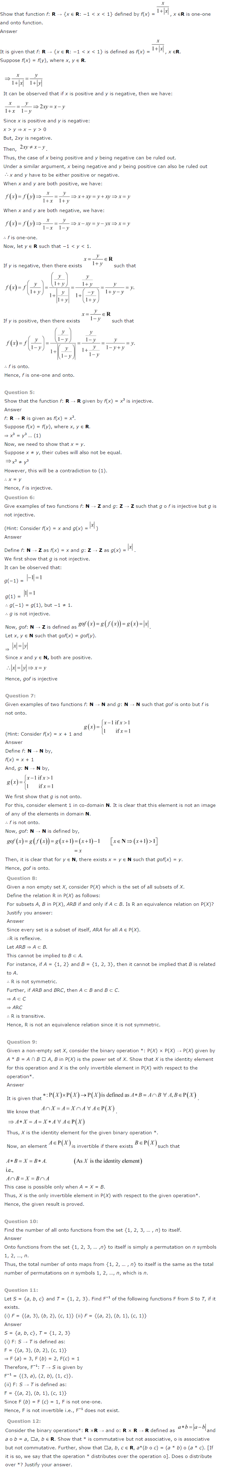 NCERT Solutions For Class 12 Maths Chapter 1 Relations and Functions-11