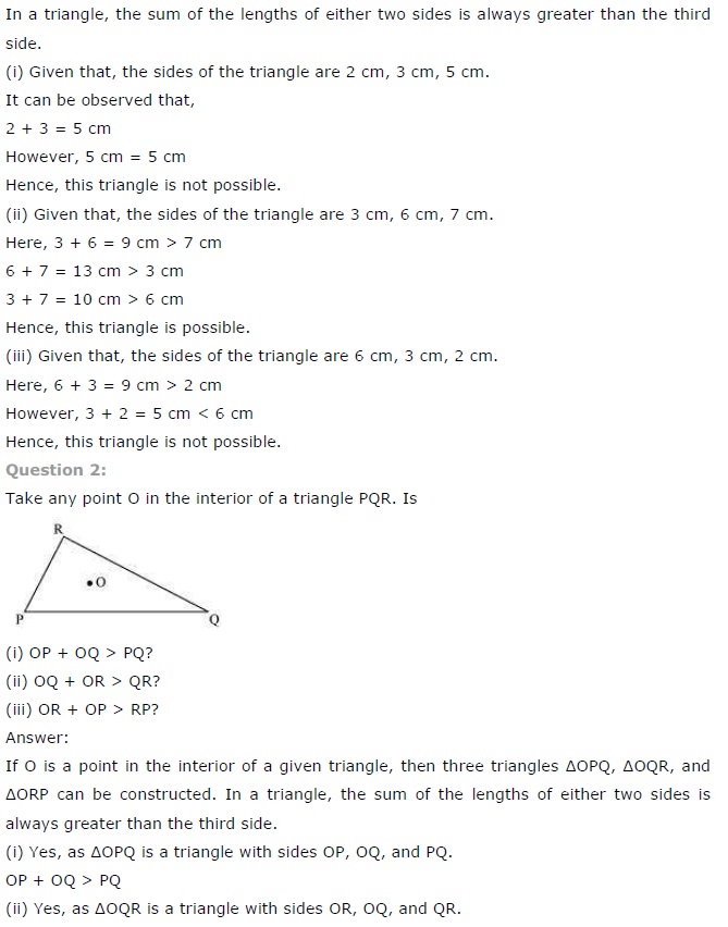NCERT Solutions for Class 7th Maths Chapter 6 The Triangle and its Properties Exercise 6.4 