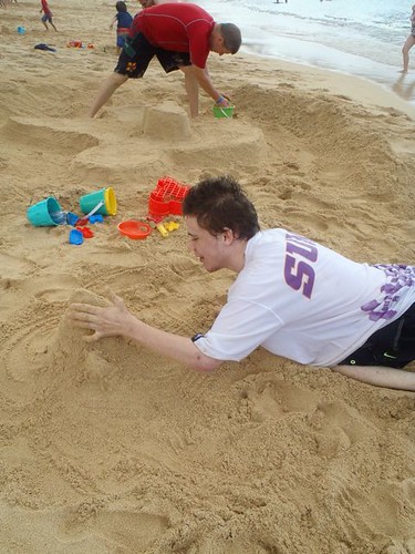Mik destroying Sorcerer Hat Sand Castle