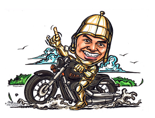 knight caricature on Phantom Phoenix bike