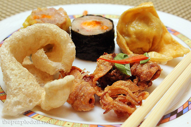 Fish Crackers, Fried Squid, Siomai and Dumpling