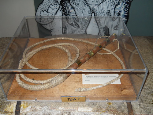slave whip from the American South. Part of an exhibit on the 