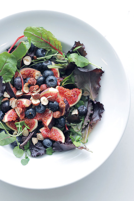 Figs, Blueberries and Mixed baby Leaves