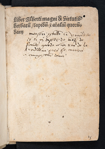 Ownership inscription in Albertus Magnus [pseudo-]: Liber aggregationis