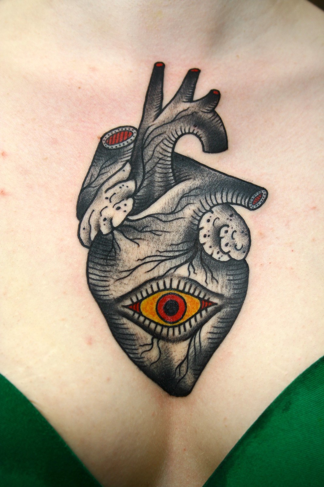 Traditional Anatomical Heart Tattoo