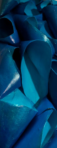 Sapphire Desire - manganese cerulean turquoise blue sculptural bas-relief painting by Tiffany Gholar