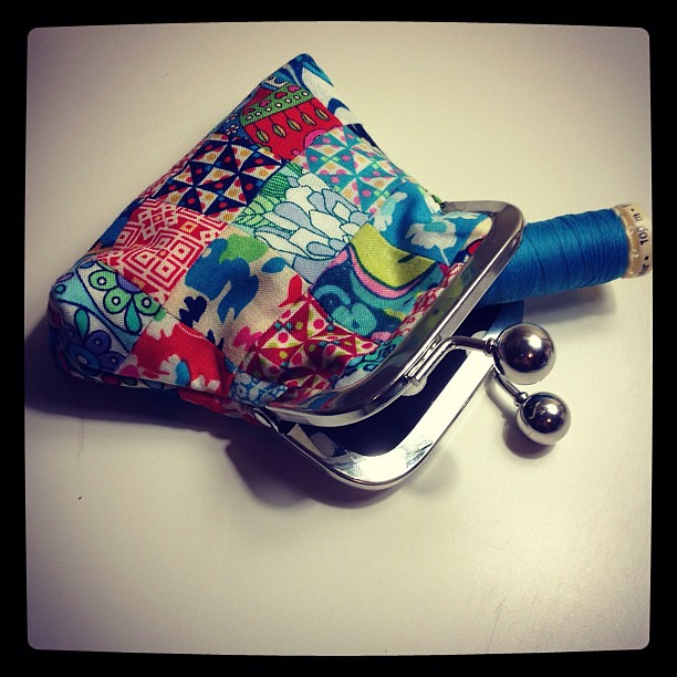 Teeny tiny Liberty pouch sample for my @sewingsummit class!