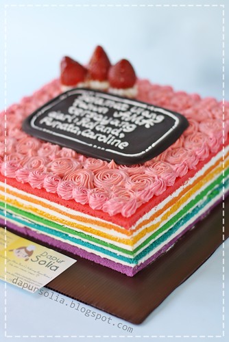 Rainbow Cake with Swirls