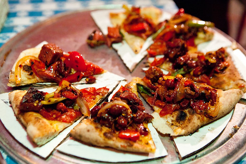 The Spicy pastrami pizza (PizzaMoto & Danny Bowien of Mission Chinese collaboration)