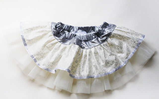 silver white skirt