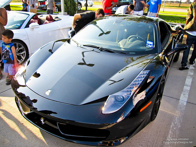 Black 458 Italia Ferrari - Cars and Coffes Dallas Texas