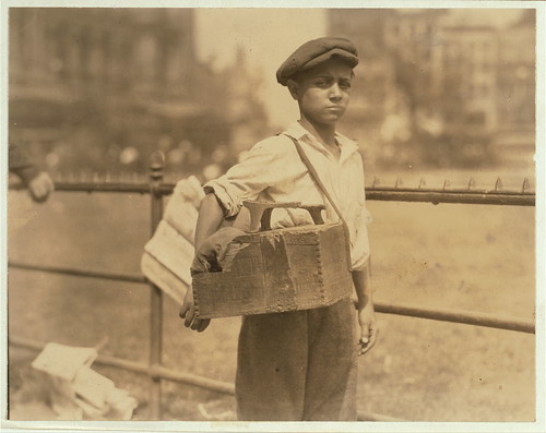 Bootblacks in and around City Hall Park, New York City - July 25, 1924. &nbsp;Location: New York, New York (State) (LOC)