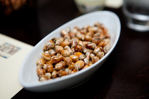 Toasted corn kernels (supposed to be added into the soup)