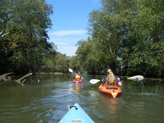 Ben and Caitlin paddling ahead