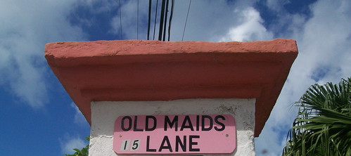 Old Maids Lane street sign