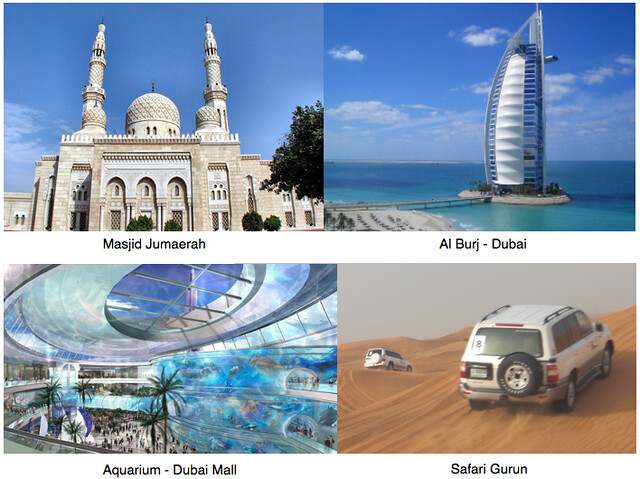 Tur wisata Muslim Umroh plus Dubaii - Masjid-jumaerah Al Burj Dubai-Aquarium Dubai Mall Safari Gurun