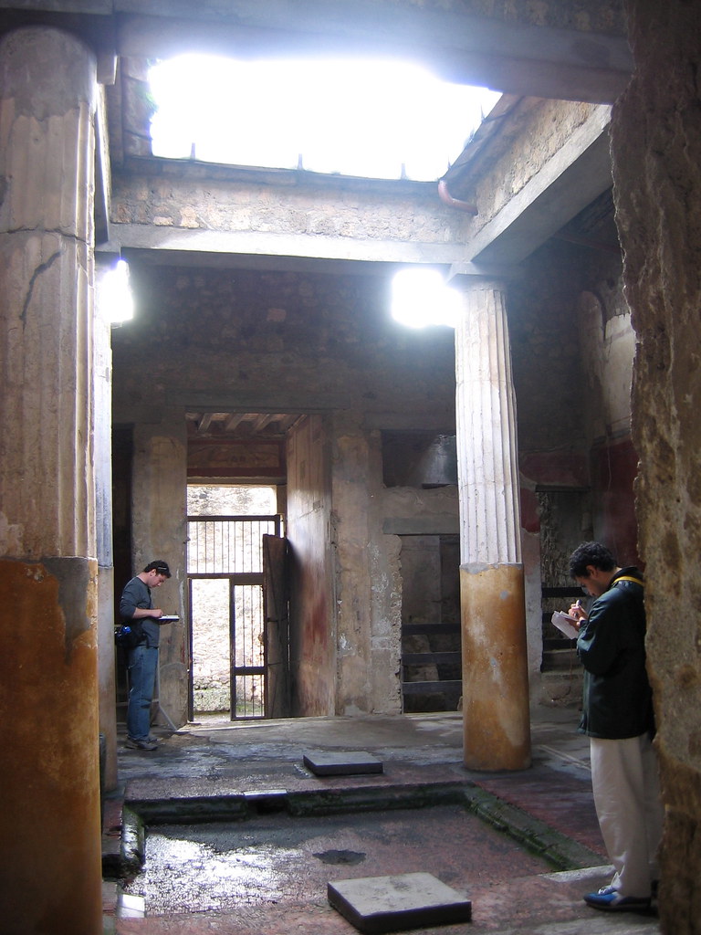 Architecture students Noel Salinas and Adam Greene sketching in Pompei, fall 2004.

photo / Troy Rog-Urman (B.Arch. '06)