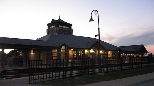 Twilight at the Glen of North Glenview Metra commuter rail station.  Glenview Illinois.  September 2012. by Eddie from Chicago