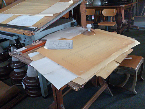 drafting tables  from Architectural Artifacts in Ravenswood, seen during 2012 Ravenswood Art Walk 11th Annual Tour of Arts & Industry in Chicago