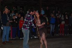 Jacob Wheeler does the Hongi with a Maori warrior