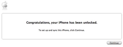 Congratulations, your iPhone has been unlocked - iTunes