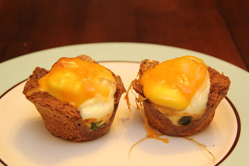 Egg, bacon toast muffins