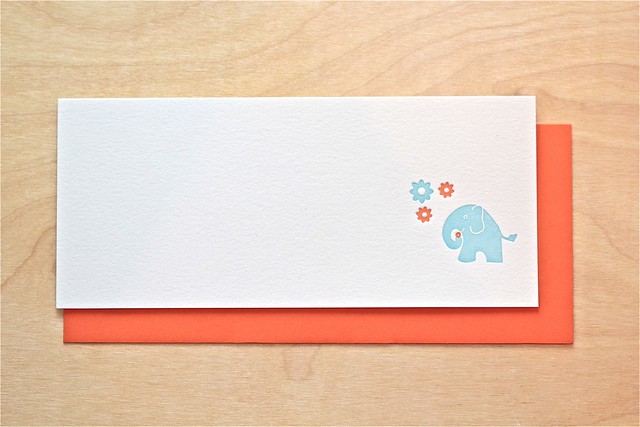 Letterpress Elephant Stationery