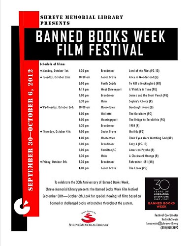 Banned Books Week Film Fest, Shreve Memorial Library branches by trudeau