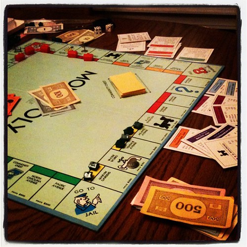 The girls most recent favorite game. It's been fun to play with them in the evenings. #monopoly