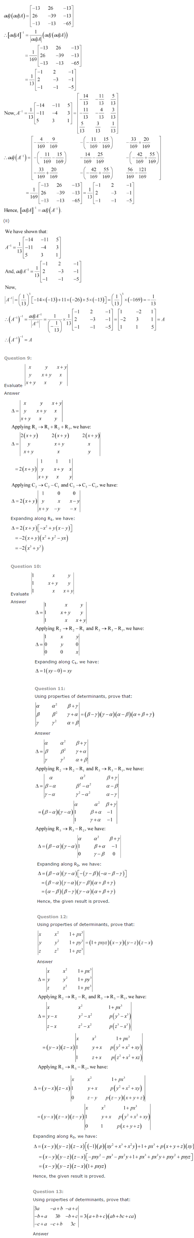 NCERT Solutions for Class 12 Maths Chapter 4 Determinants ex 4.16