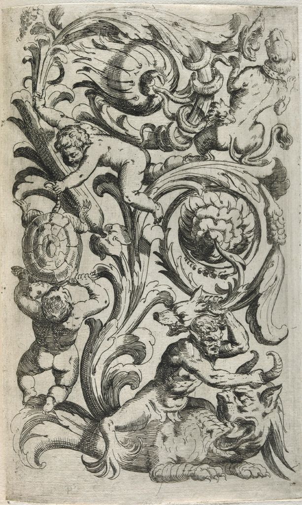 grotesque foliated 17th century print