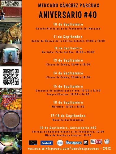 #hyperlocal poster: Programa del Aniversario del Mercado Sánchez Pascuas #oaxacatoday #mexiconow #rtyear2012