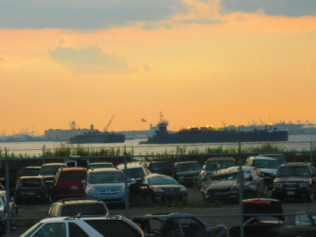 Cargo ships and the Erie Basin Auto Pound
