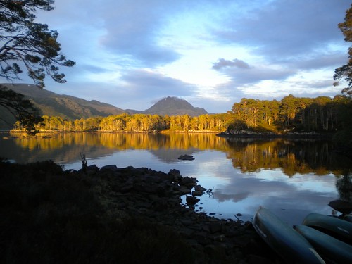 Slioch from our camp on Eilean Dubh na Sroine, Loch Maree