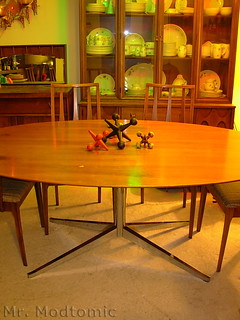 Florence Knoll table and Broyhill Brasilia Chairs - China Cabinet - Buffet 06