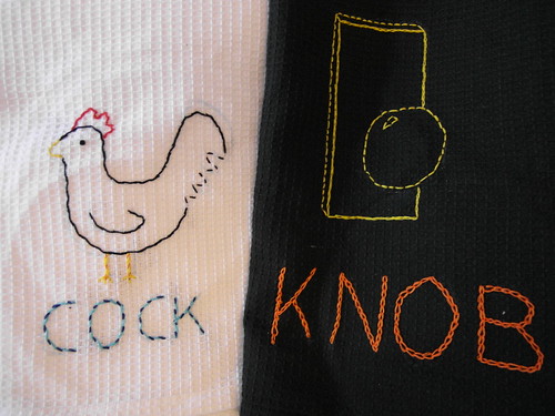 Cock & Knob tea towels