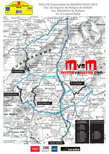 Mapa III Rallye Comunidad de Madrid 2012  