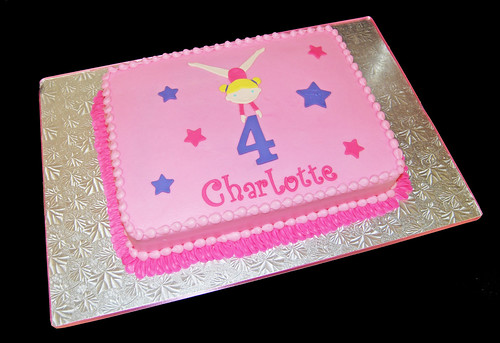 4th birthday gymnastics themed birthday cake