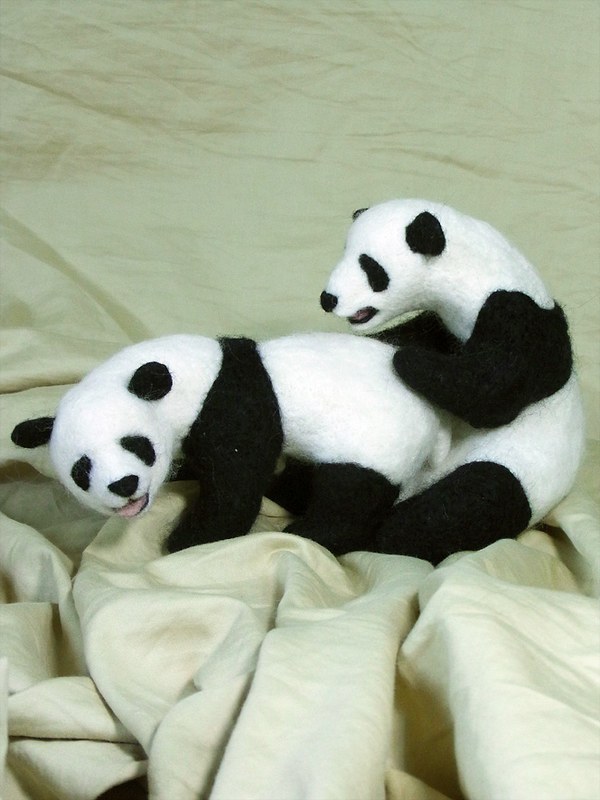 They're Pandas, They're Felted and They're Mating