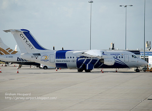 EI-RJX Avro RJ-85 in the colors of Leinster Rugby by Jersey Airport Photography