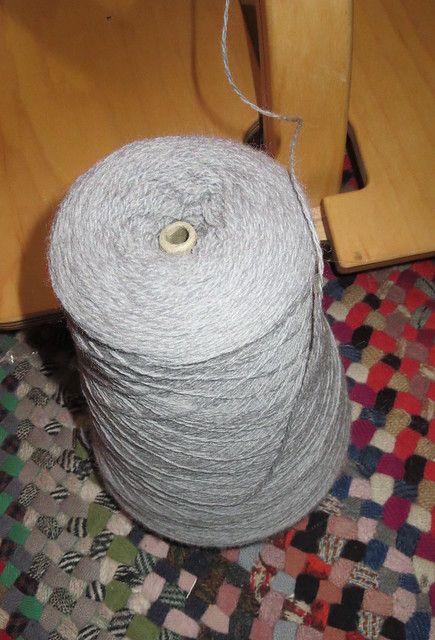lace weight gray wool used as binder