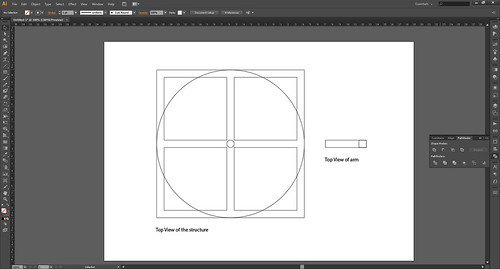 Adobe Illustrator: Top view of the structure