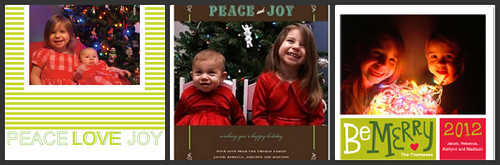 Some of our previous holiday cards. We always use photo cards. 